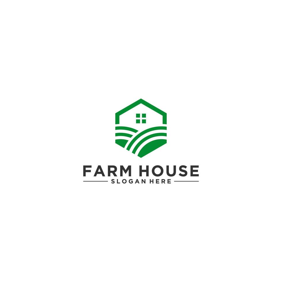 vetor de modelo de logotipo de casa de fazenda em fundo branco
