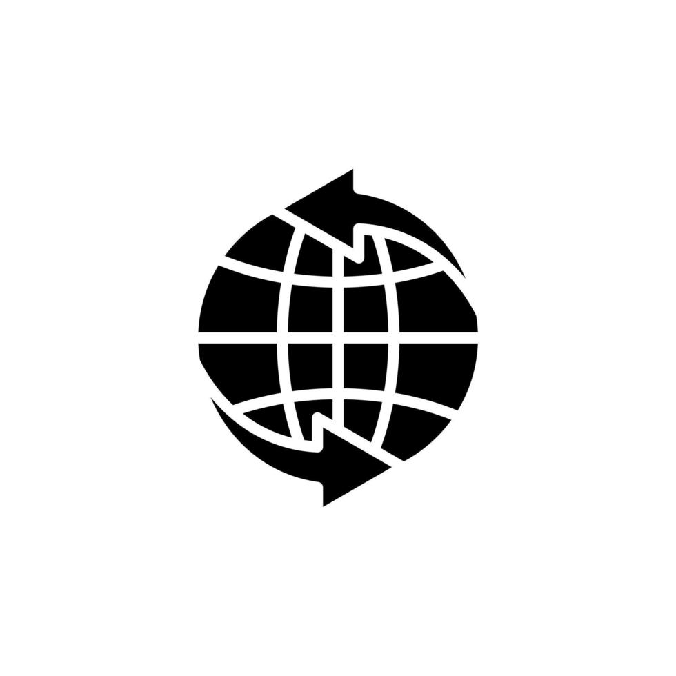 mundo, terra, ícone sólido global, vetor, ilustração, modelo de logotipo. adequado para muitos propósitos. vetor