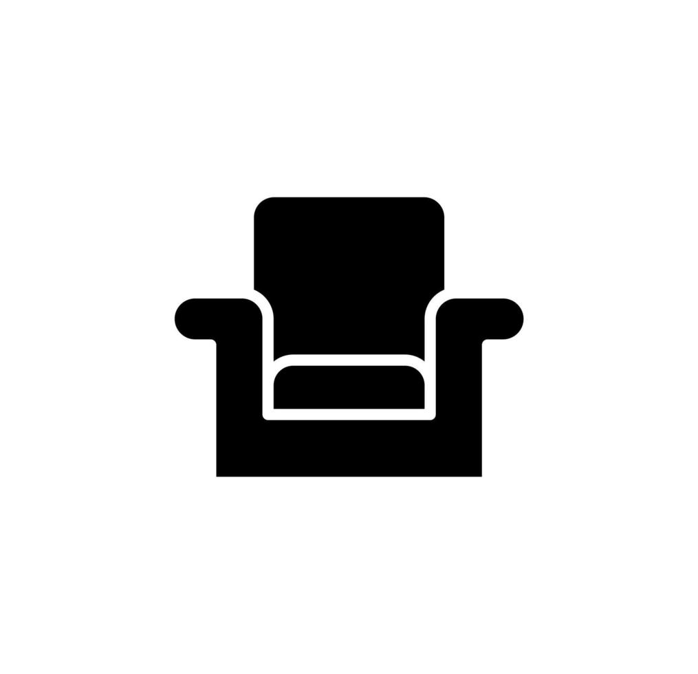 cadeira, ícone sólido de assento, vetor, ilustração, modelo de logotipo. adequado para muitos propósitos. vetor