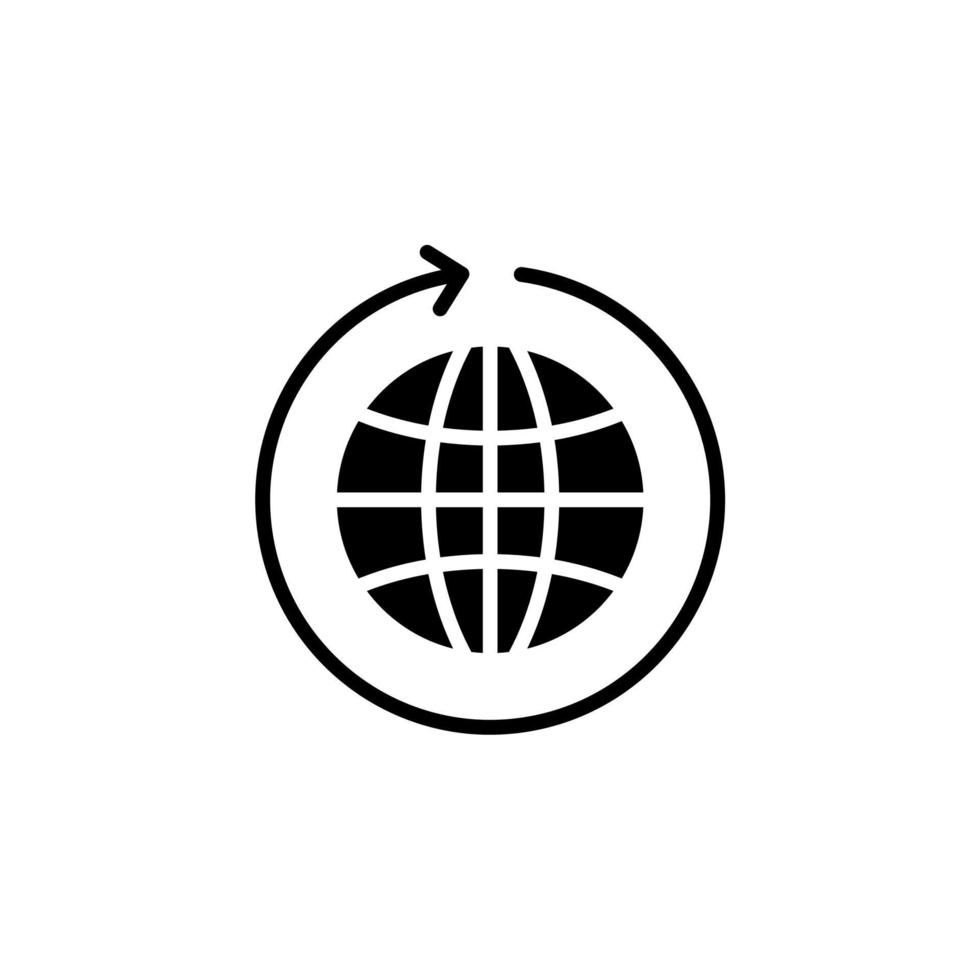 mundo, terra, ícone sólido global, vetor, ilustração, modelo de logotipo. adequado para muitos propósitos. vetor