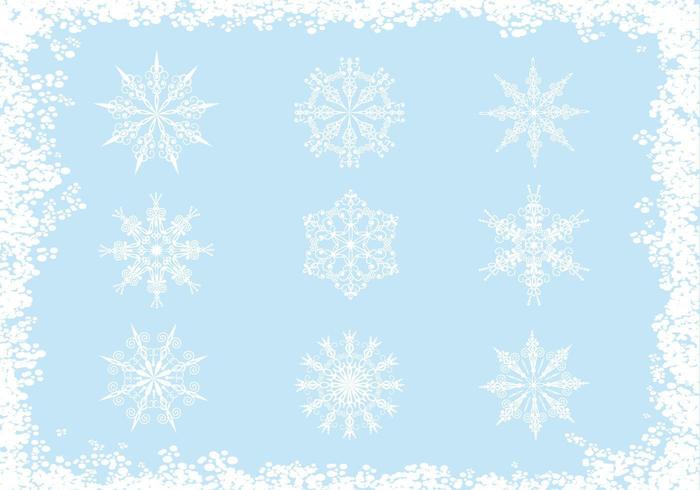 Pacote de vetores de floco de neve ornamentado