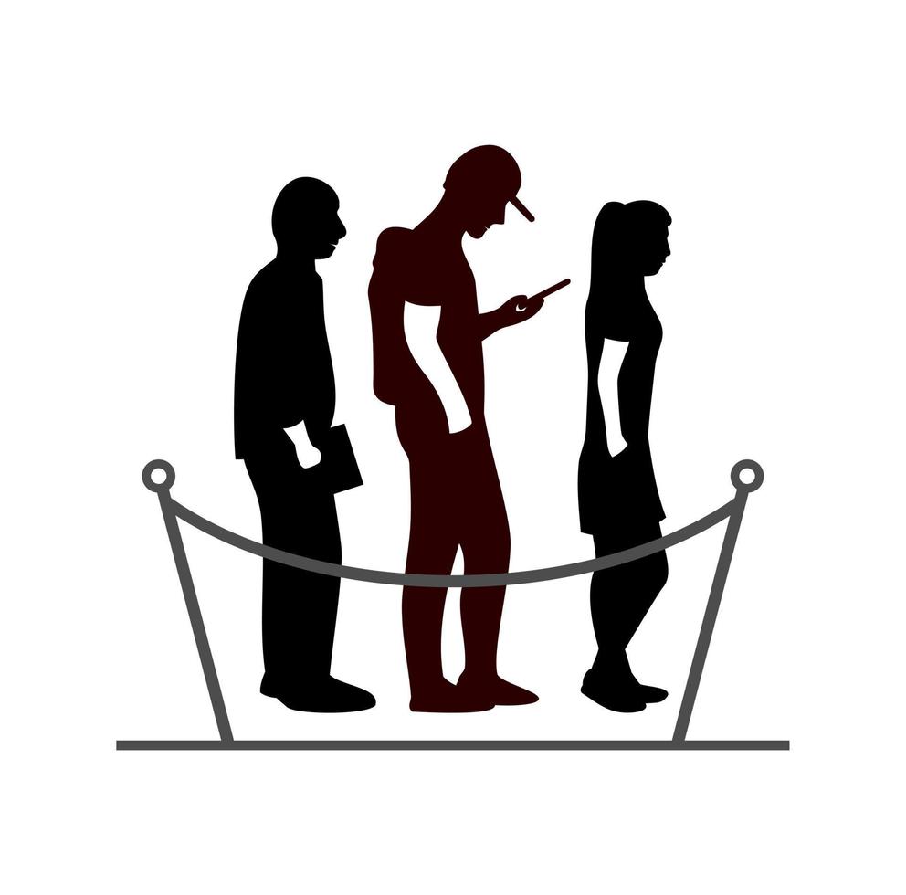 ilustração de design de personagem de logotipo de fila vetor