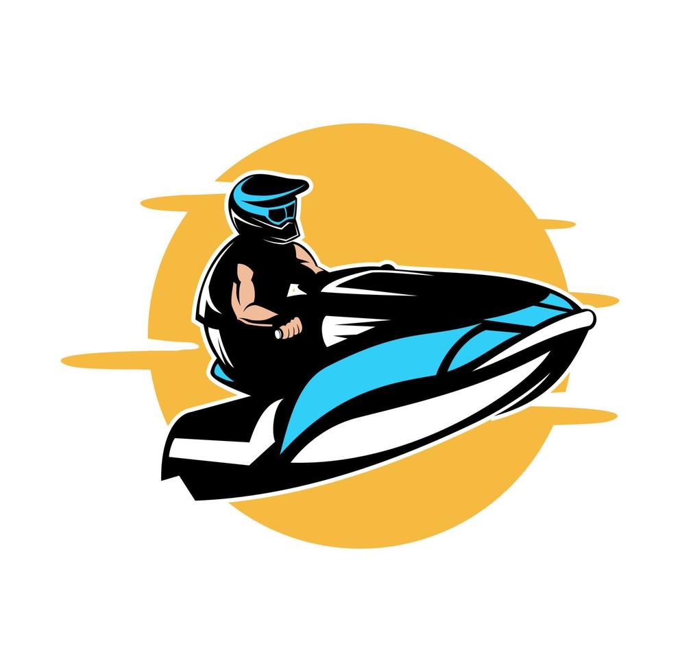 ilustração de design de piloto de jetski vetor