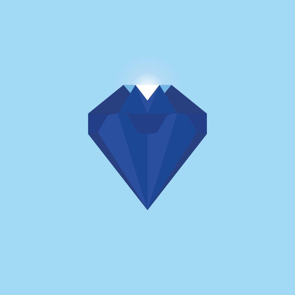 logotipo iceberg diamante ícone minimalista símbolo vetor design plano