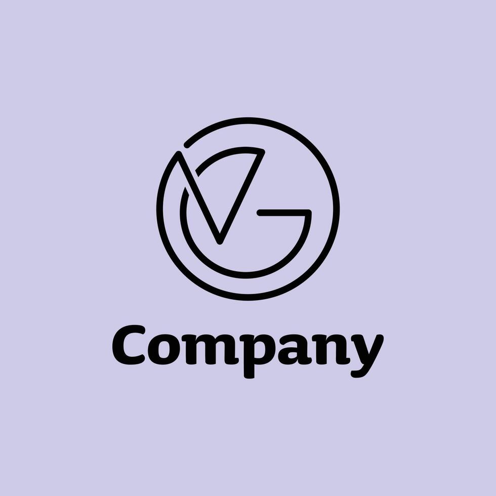 logotipo carta vg ícone minimalista vetor símbolo design plano