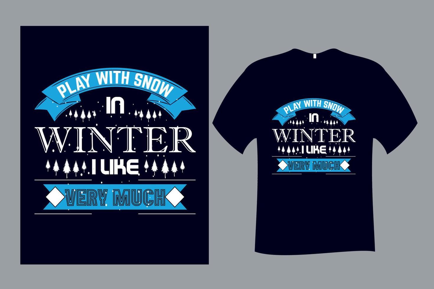 brincar com a neve no inverno eu gosto muito do design da camiseta vetor