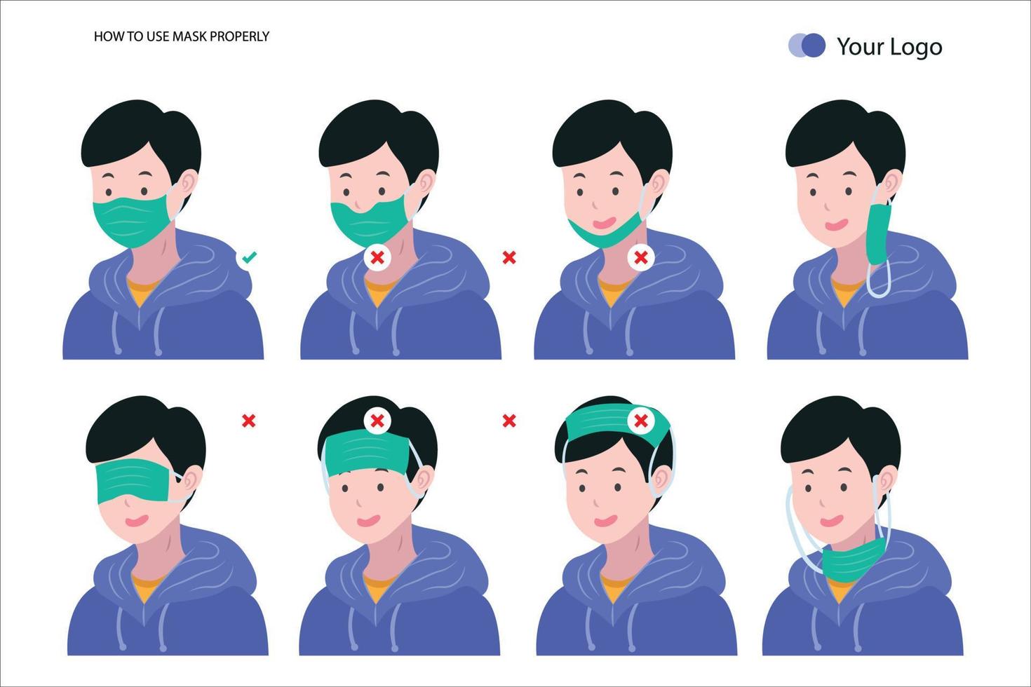 definir ilustração de pacote como usar uma máscara vetor