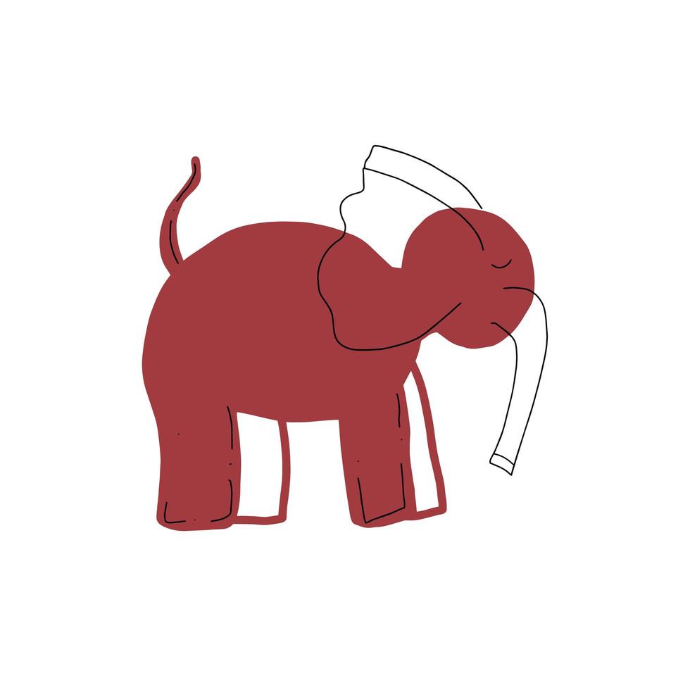 elefante na ilustração do livro boho style.cute, vetor, desenhado à mão. vetor