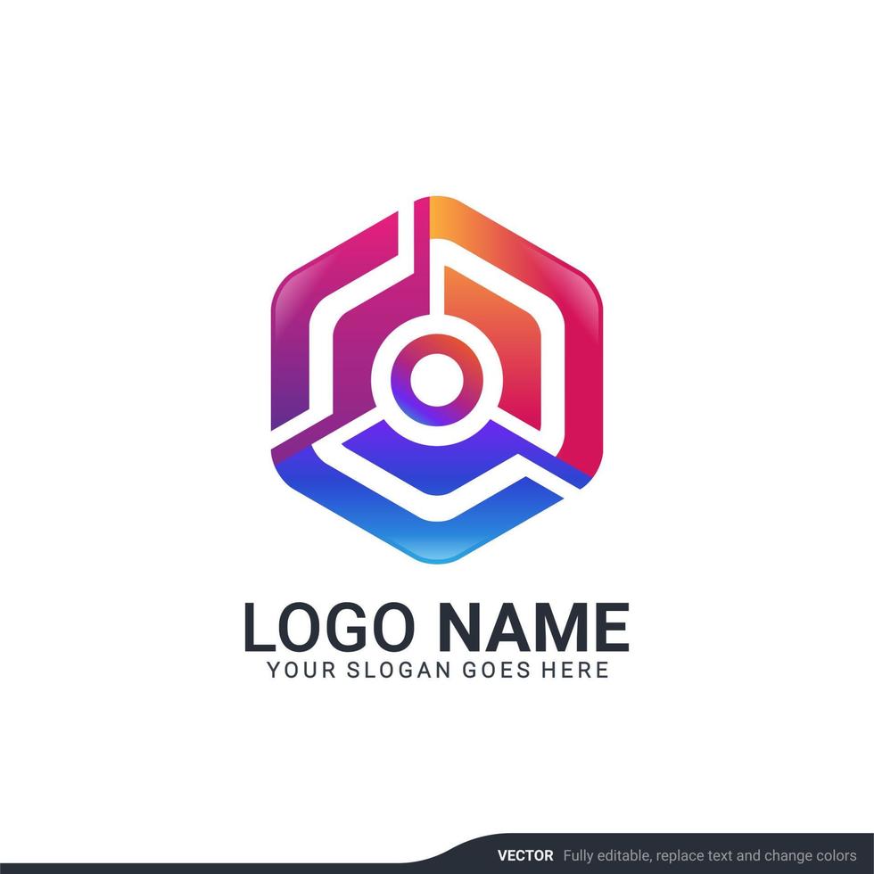 design de logotipo de símbolo de tecnologia digital abstrata criativa. vetor