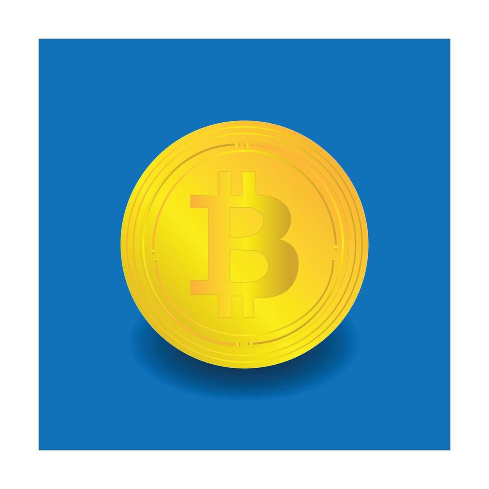 BTC bitcoin, token de criptomoeda ethereum em um fundo azul vetor
