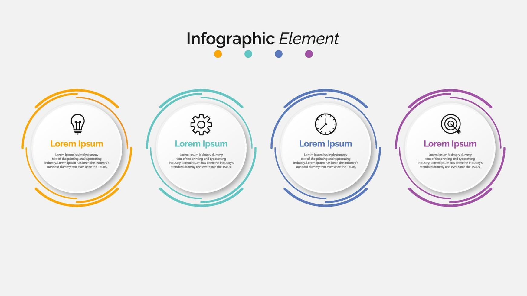 apresentação template infográfico de negócios com 4 opções vetor