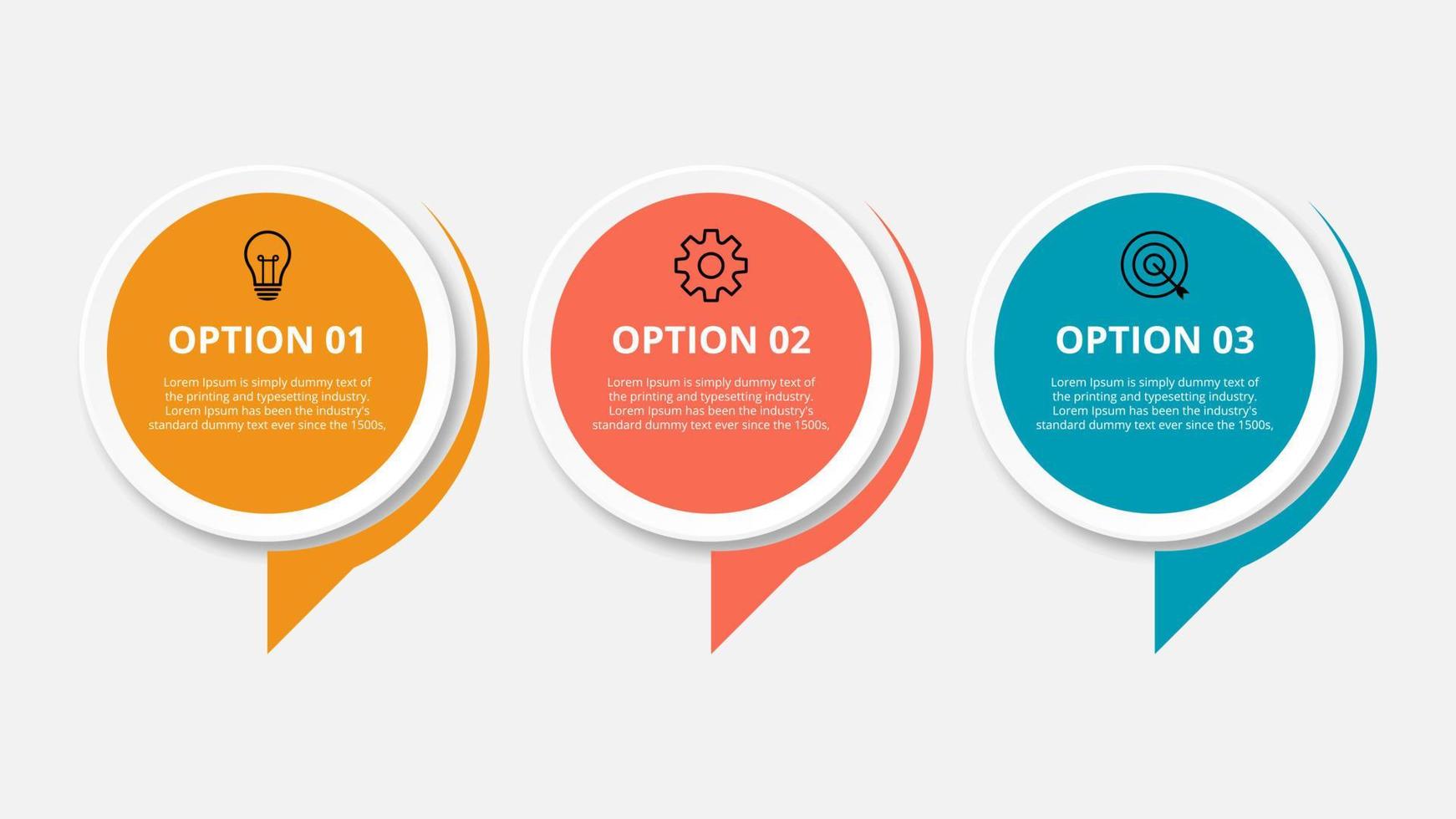 modelo de infográfico de negócios de apresentação com 3 opções. ilustração vetorial. vetor