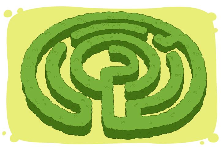 Labirinto em forma de círculo vetor