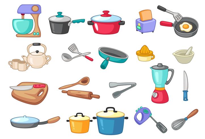 Ilustração de vetor de utensílios de cozinha