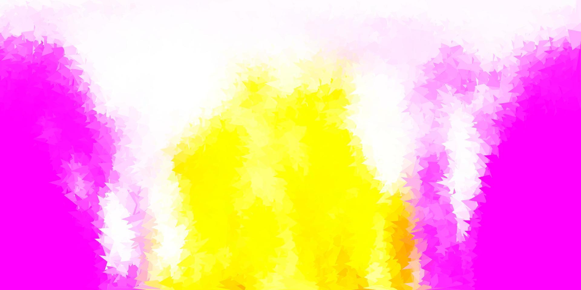 pano de fundo poligonal do vetor rosa claro, amarelo.