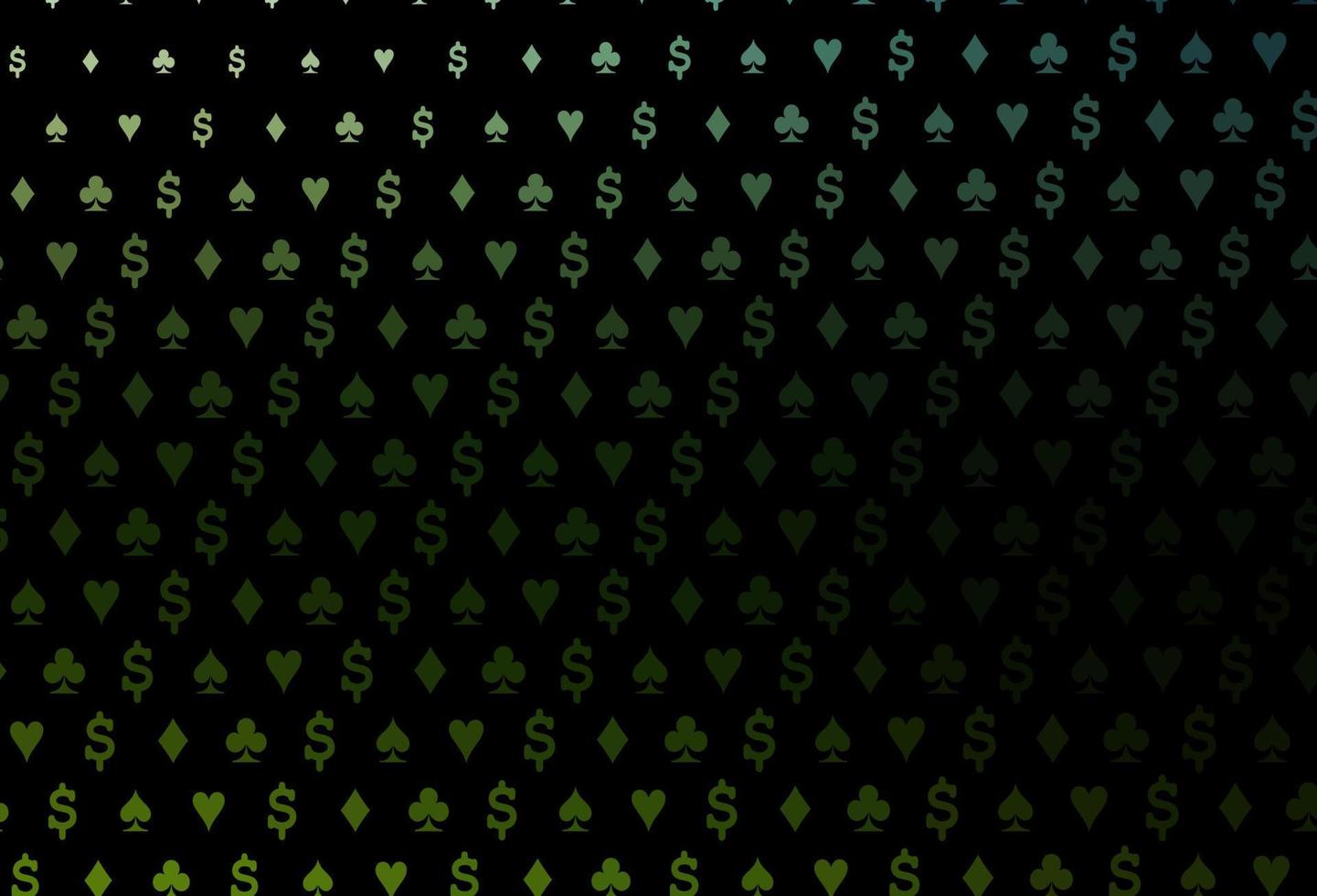 layout de vetor verde escuro com elementos de cartas.