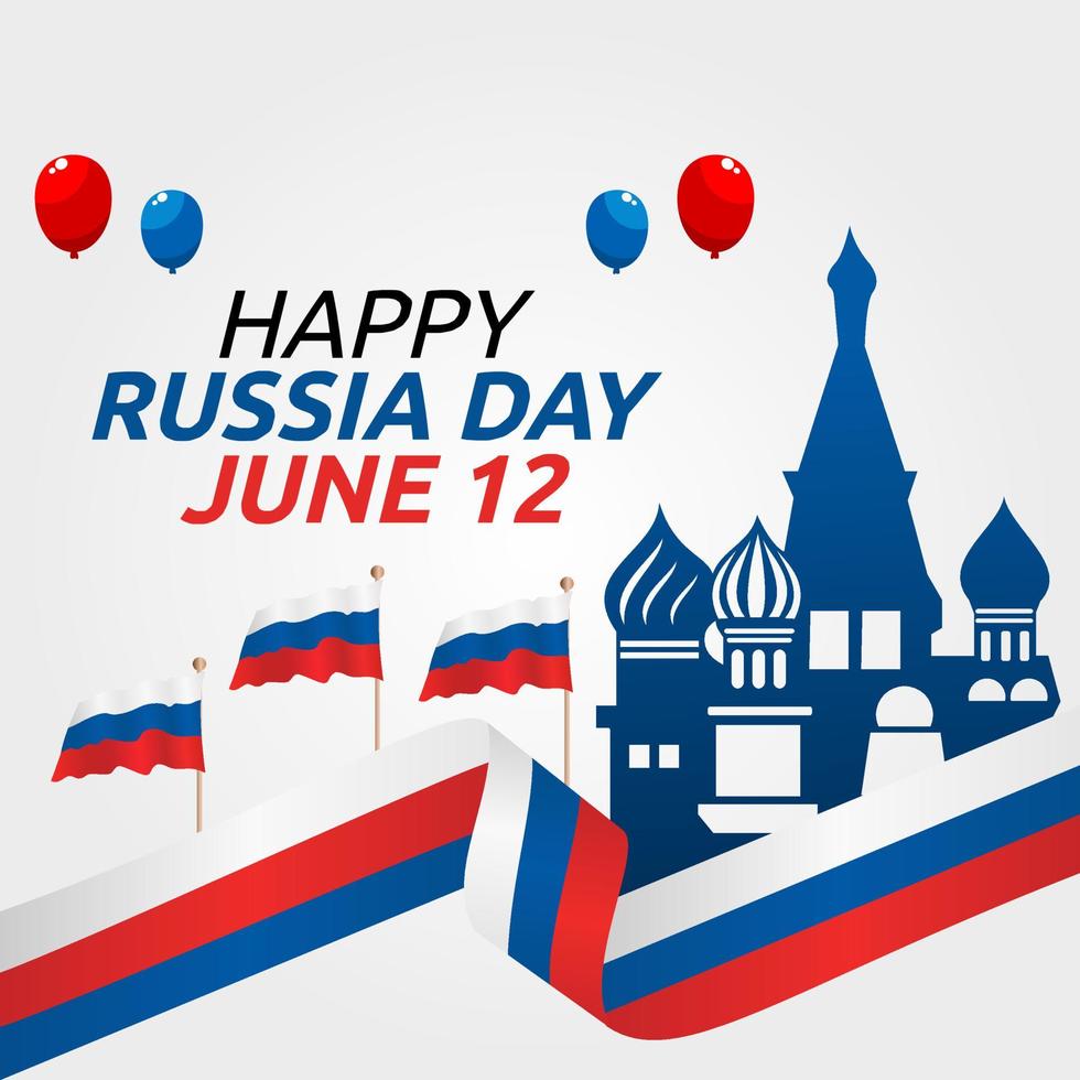 feliz dia da rússia ilustração vetorial vetor