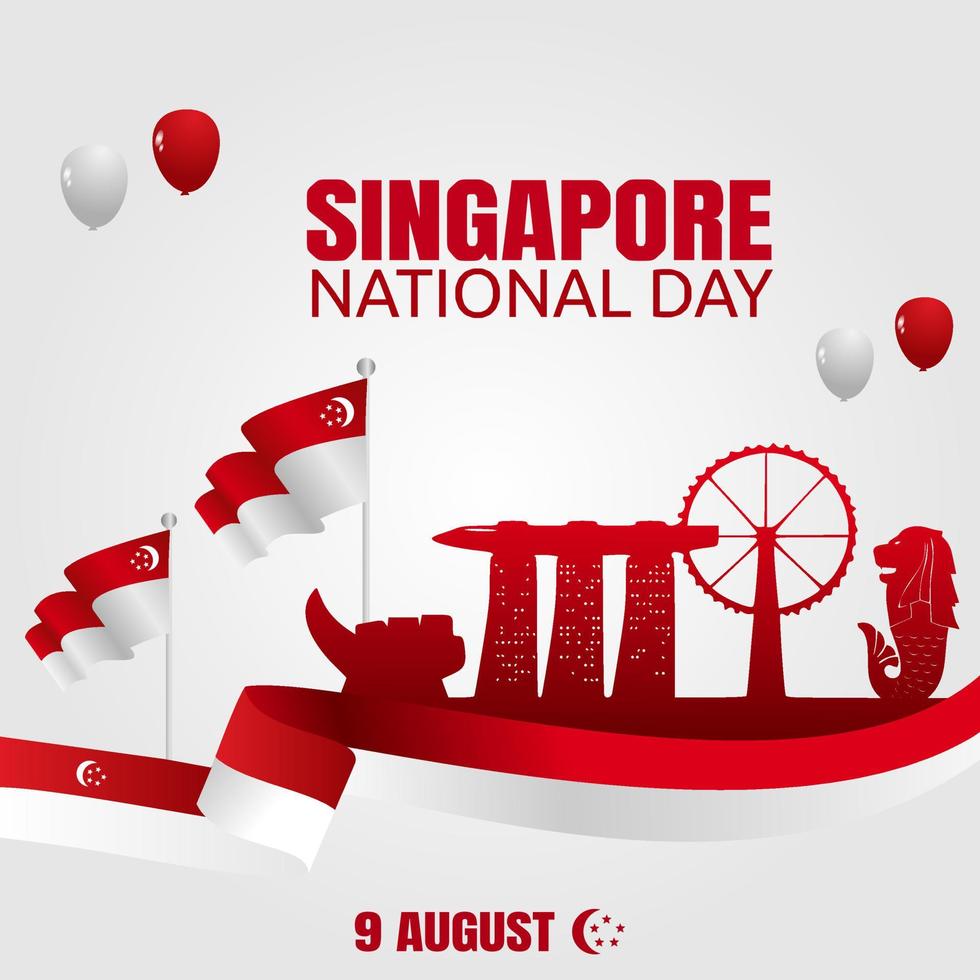 ilustração vetorial do dia nacional de singapura vetor