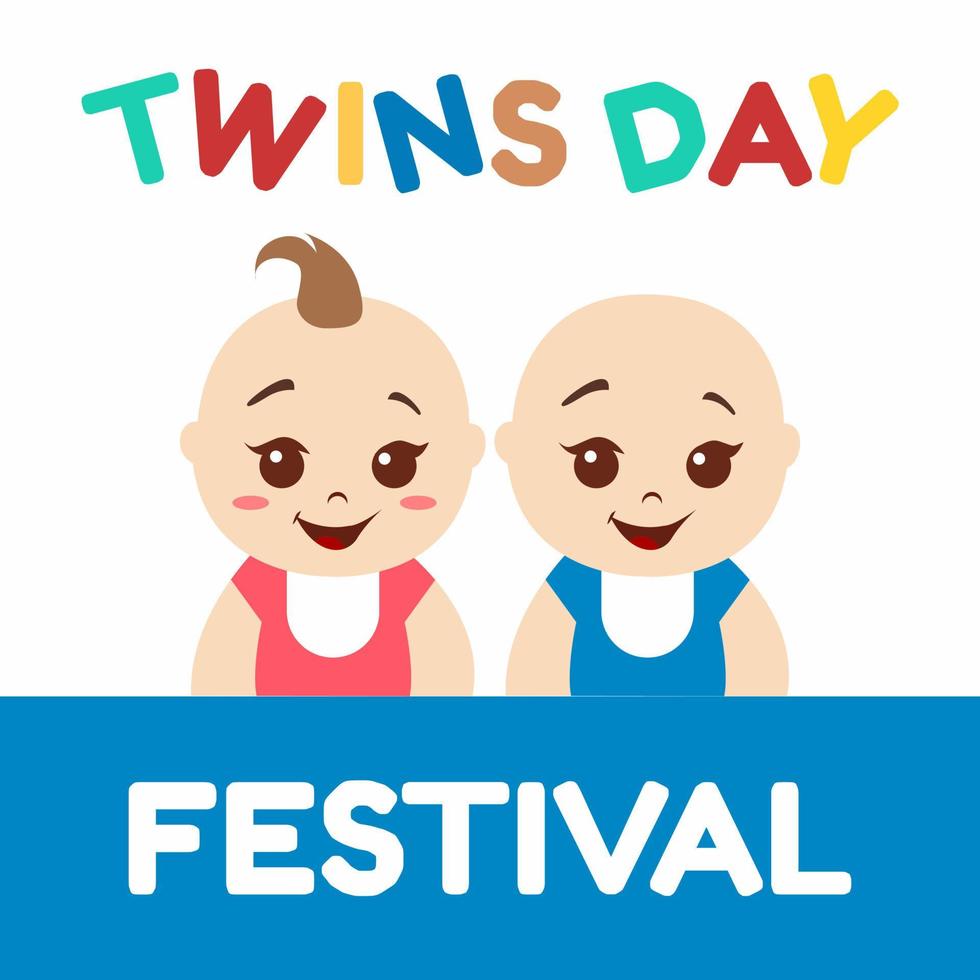ilustração vetorial do festival do dia dos gêmeos vetor