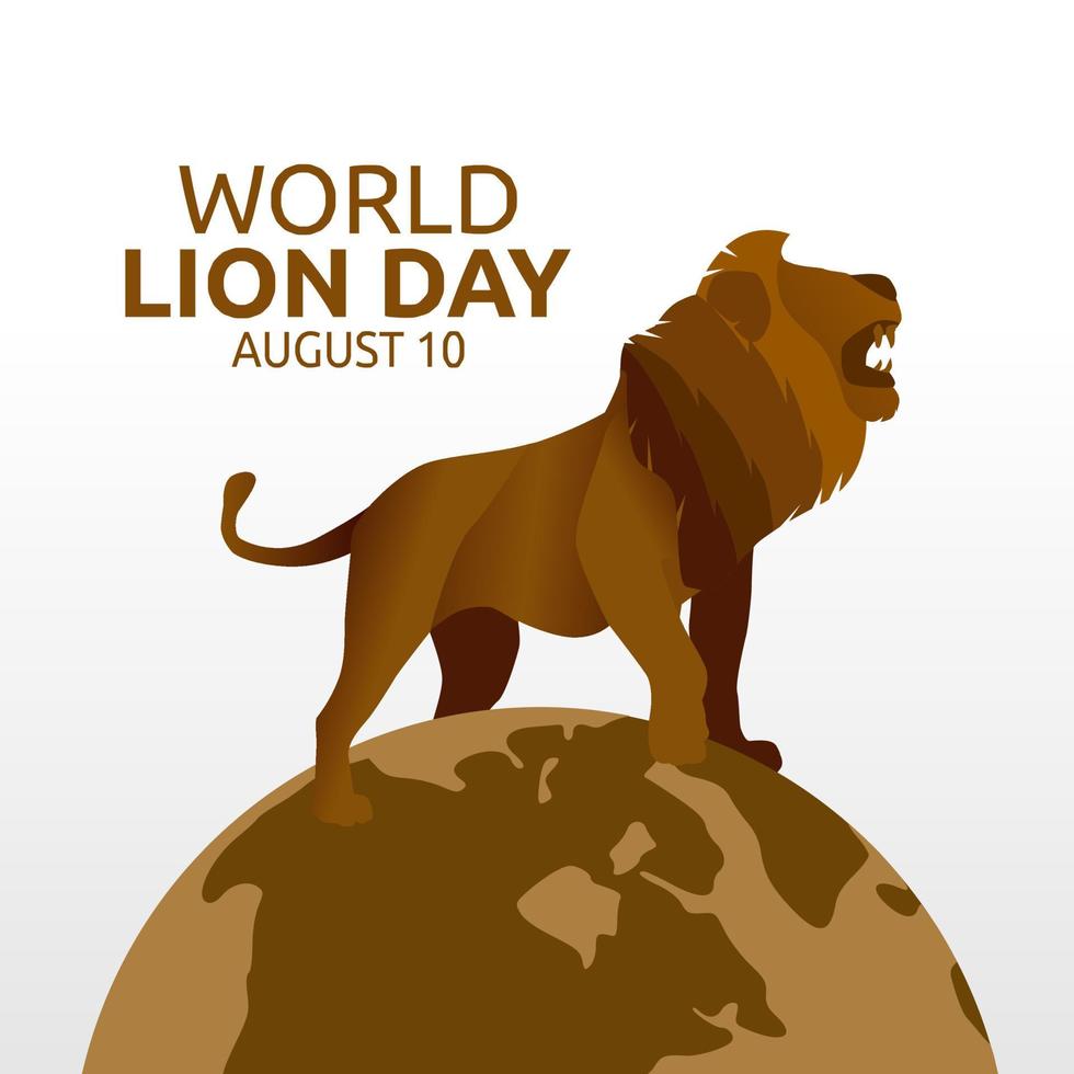 ilustração vetorial do dia mundial do leão vetor