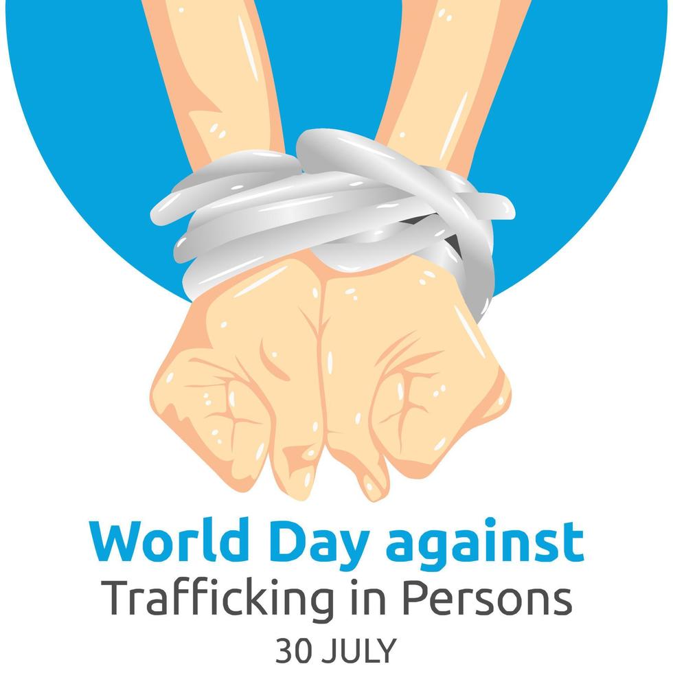 dia mundial contra o tráfico de pessoas ilustração vetorial vetor