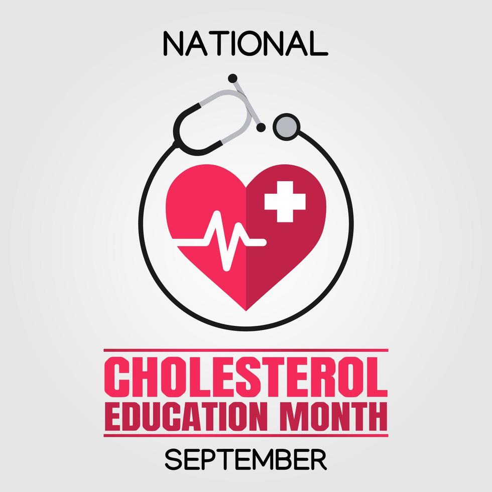 ilustração vetorial do mês nacional de educação sobre colesterol vetor