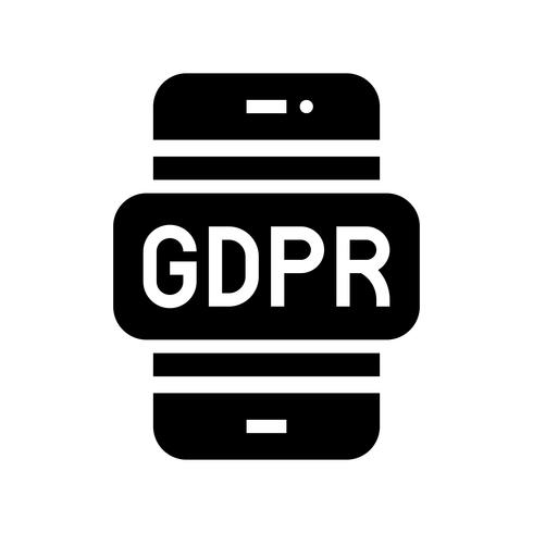 Ícone de Regulação Geral de Proteção de Dados GDPR, estilo sólido vetor