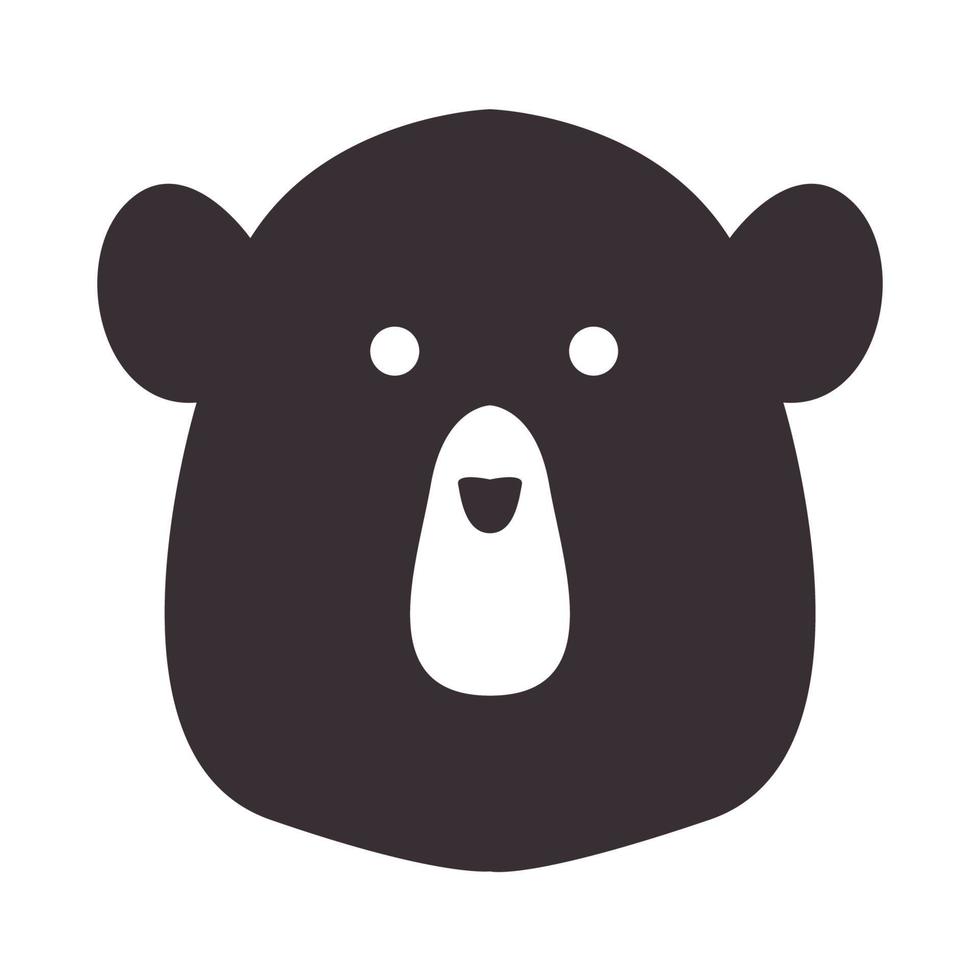animal fofo urso cabeça logotipo vetor símbolo ícone ilustração design