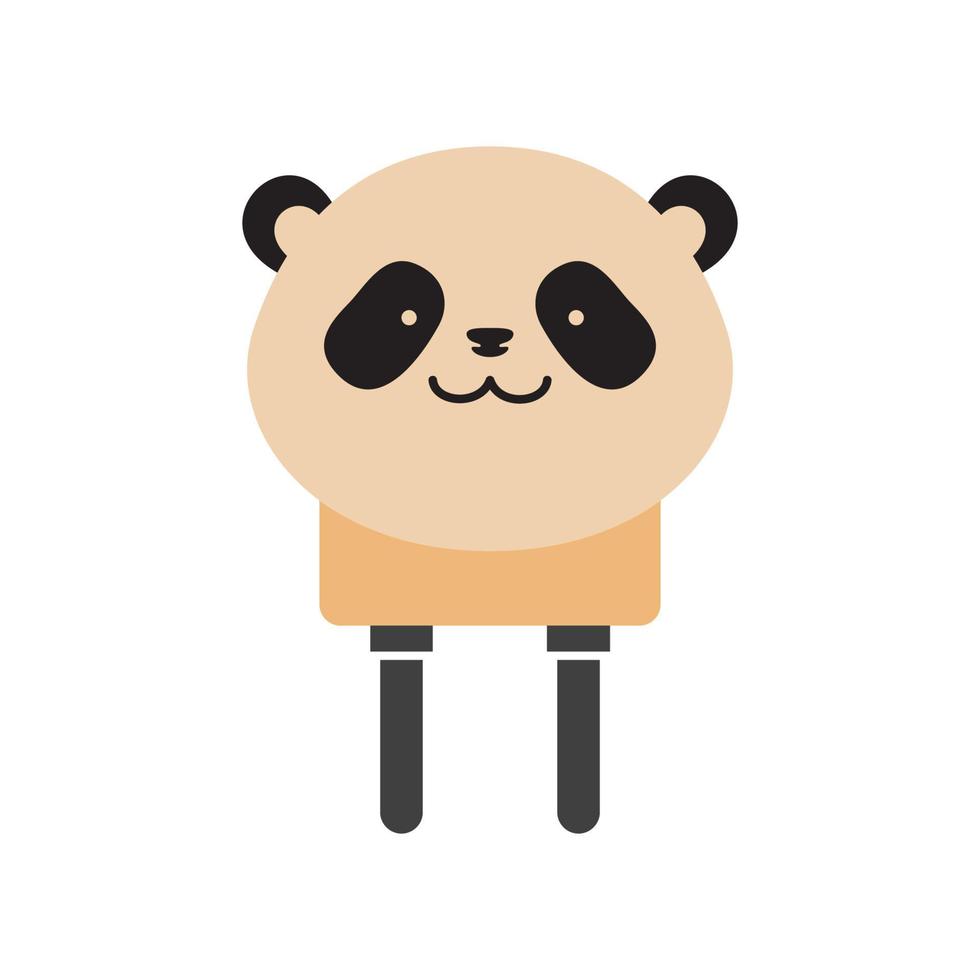panda com plugue elétrico logotipo símbolo ícone vetor design gráfico ilustração ideia criativa