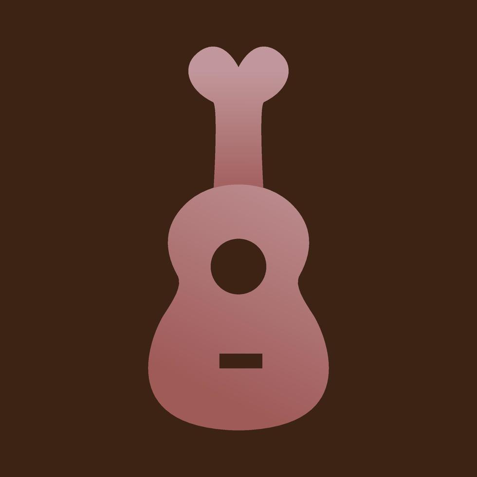 guitarra com ilustração de símbolo de ícone de vetor de design de logotipo de frango