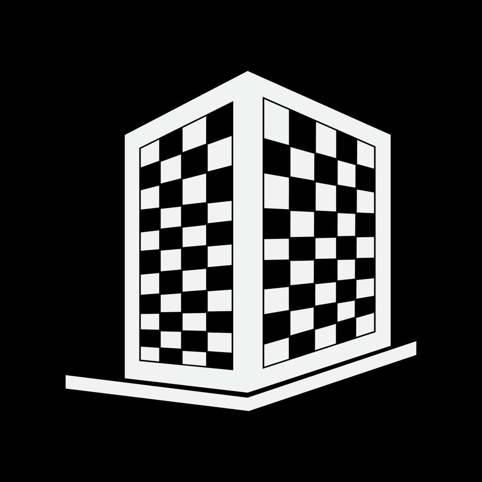 inspiração de design de logotipo para casa de xadrez vetor