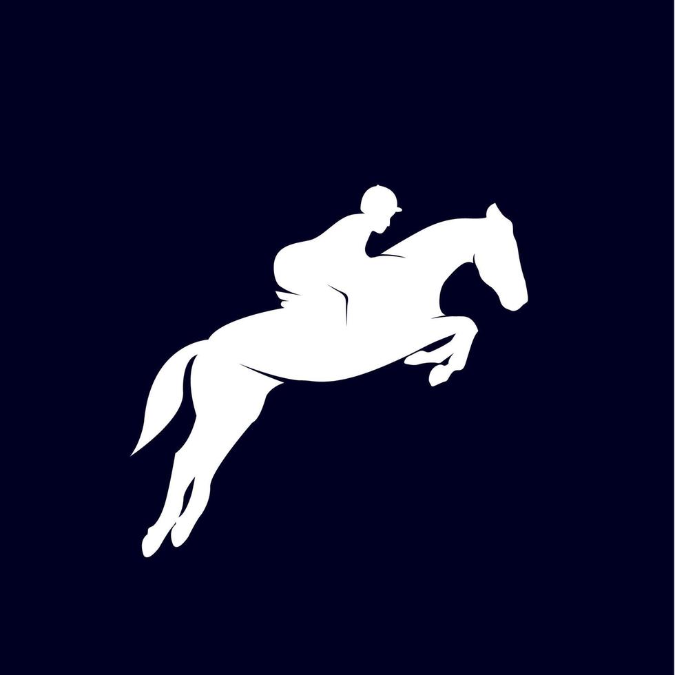 modelo de design de logotipo de corrida de cavalos vetor