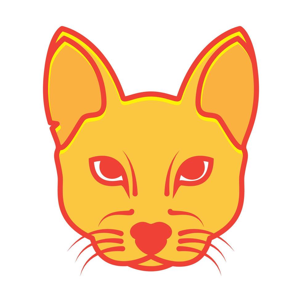 cabeça colorida gato caracal logotipo símbolo vetor ícone ilustração design