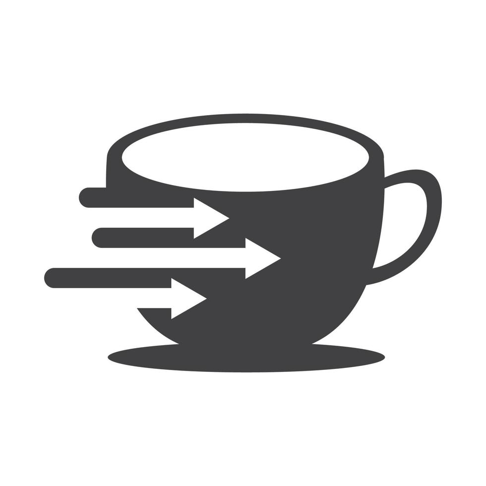 design de logotipo de dados de café vetor