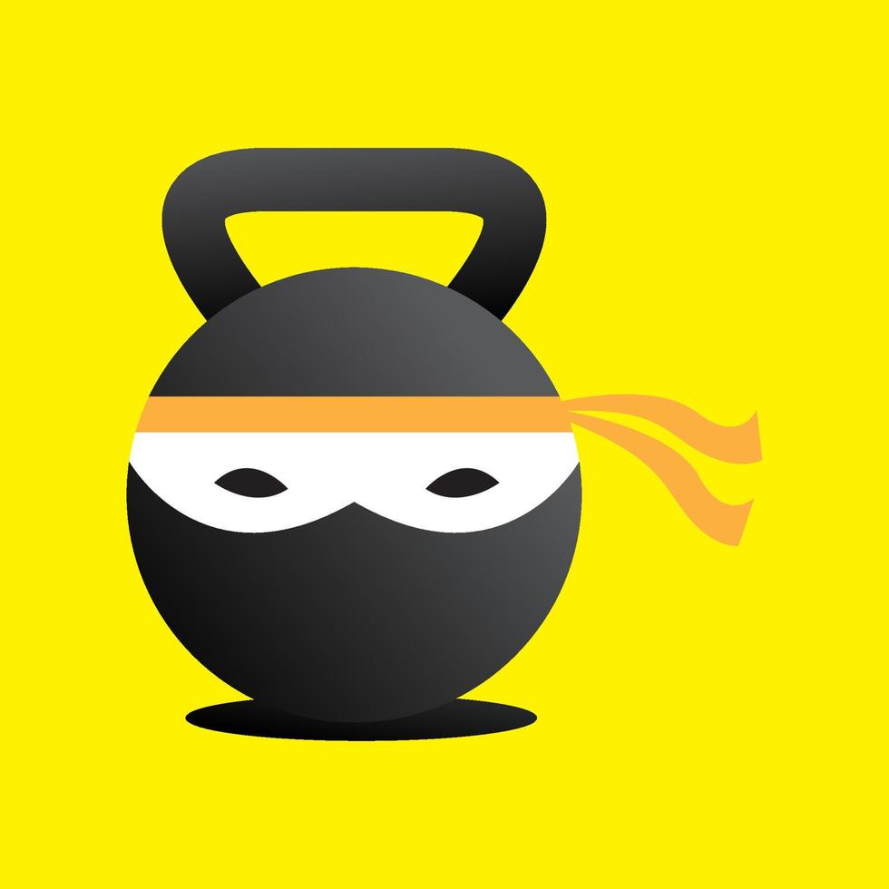 ilustração de símbolo de ícone de vetor de design de logotipo de ginásio ninja