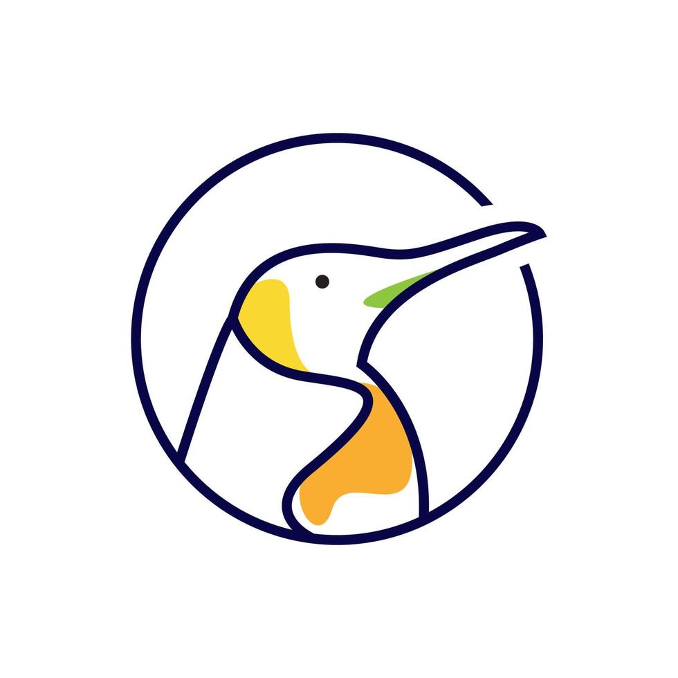 linha arte cabeça pinguim abstrato design de logotipo vetor gráfico símbolo ícone ilustração ideia criativa