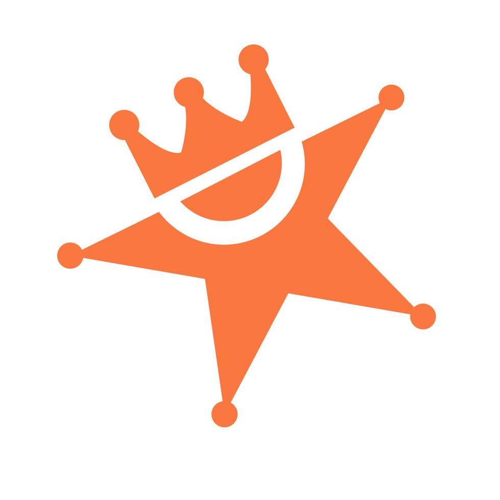 estrela do rei com coroa para super estrela ou design de logotipo moderno rico vetor