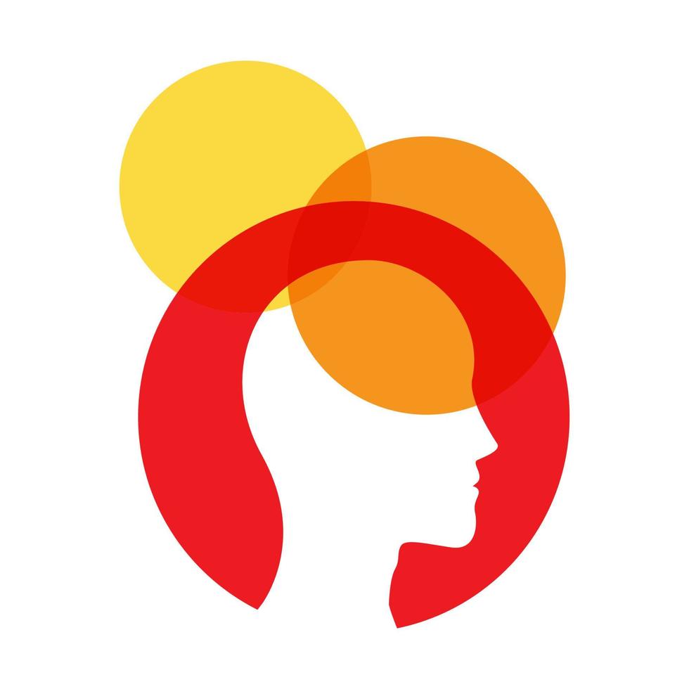 cabeça abstrata homem vermelho com círculo logotipo símbolo ícone vetor design gráfico ilustração ideia criativa
