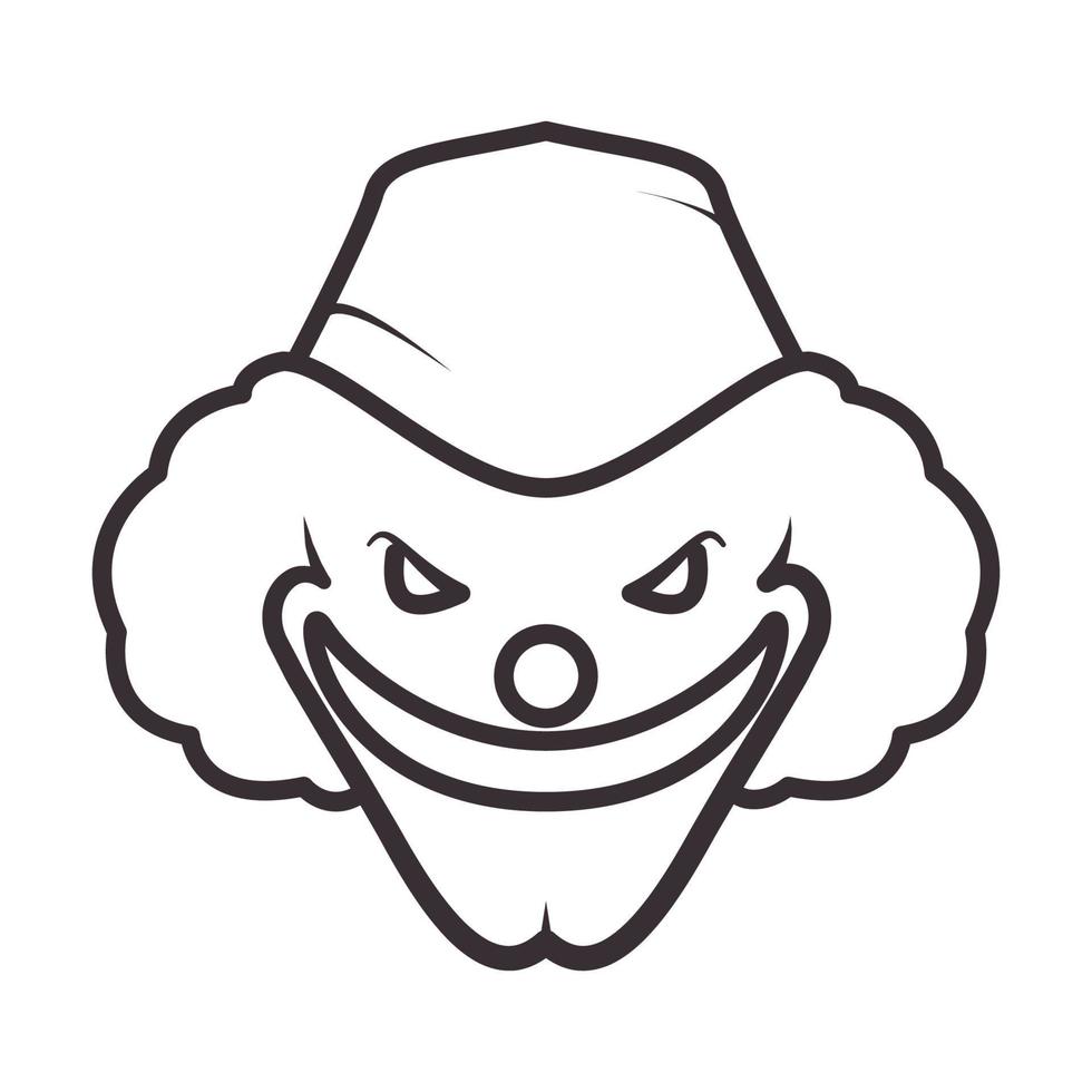 linhas cabeça homem palhaço sorriso logotipo símbolo vetor ícone ilustração design