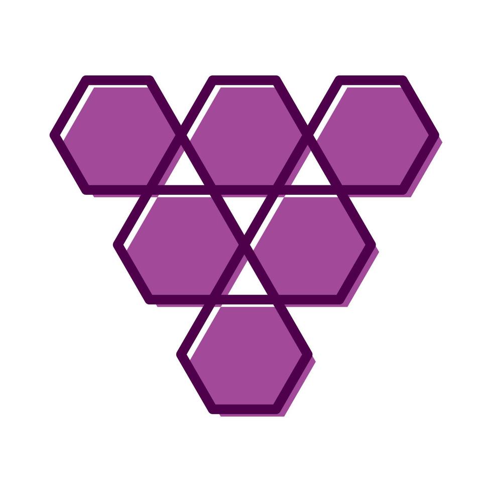 design de logotipo de forma de uva hexagonal vetor ícone símbolo ilustração