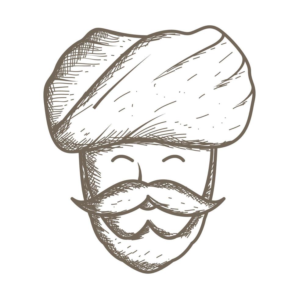 gravar velho com turbante logotipo símbolo vetor ilustração design