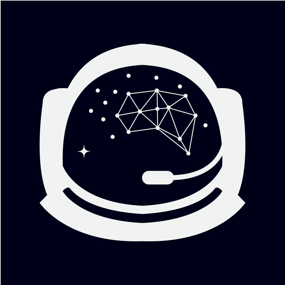 modelos de design de logotipo de capacete de astronauta vetor