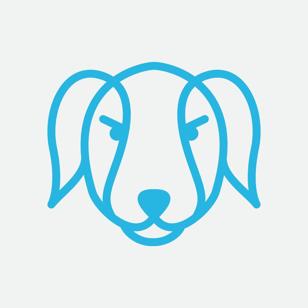 design de logotipo de mascote de ícone de cabeça de linha de cachorro shiba inu vetor