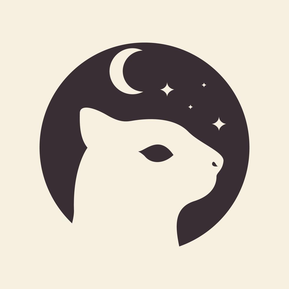 cabeça noturna esquilos voadores logotipo símbolo ícone vetor design gráfico ilustração ideia criativa