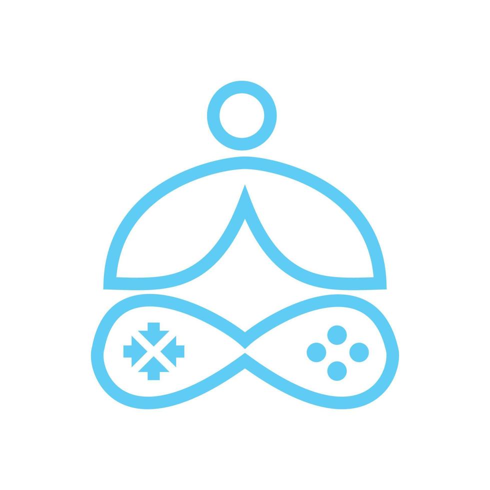design de logotipo de linha de jogo de ioga vetor