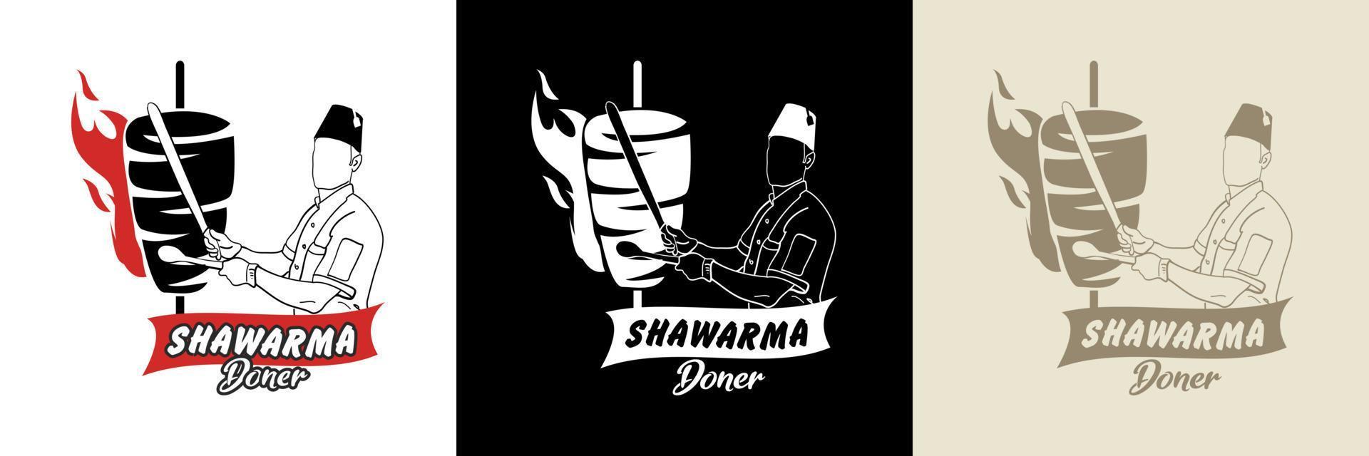 logotipo da shawarma para restaurantes e mercados. vetor