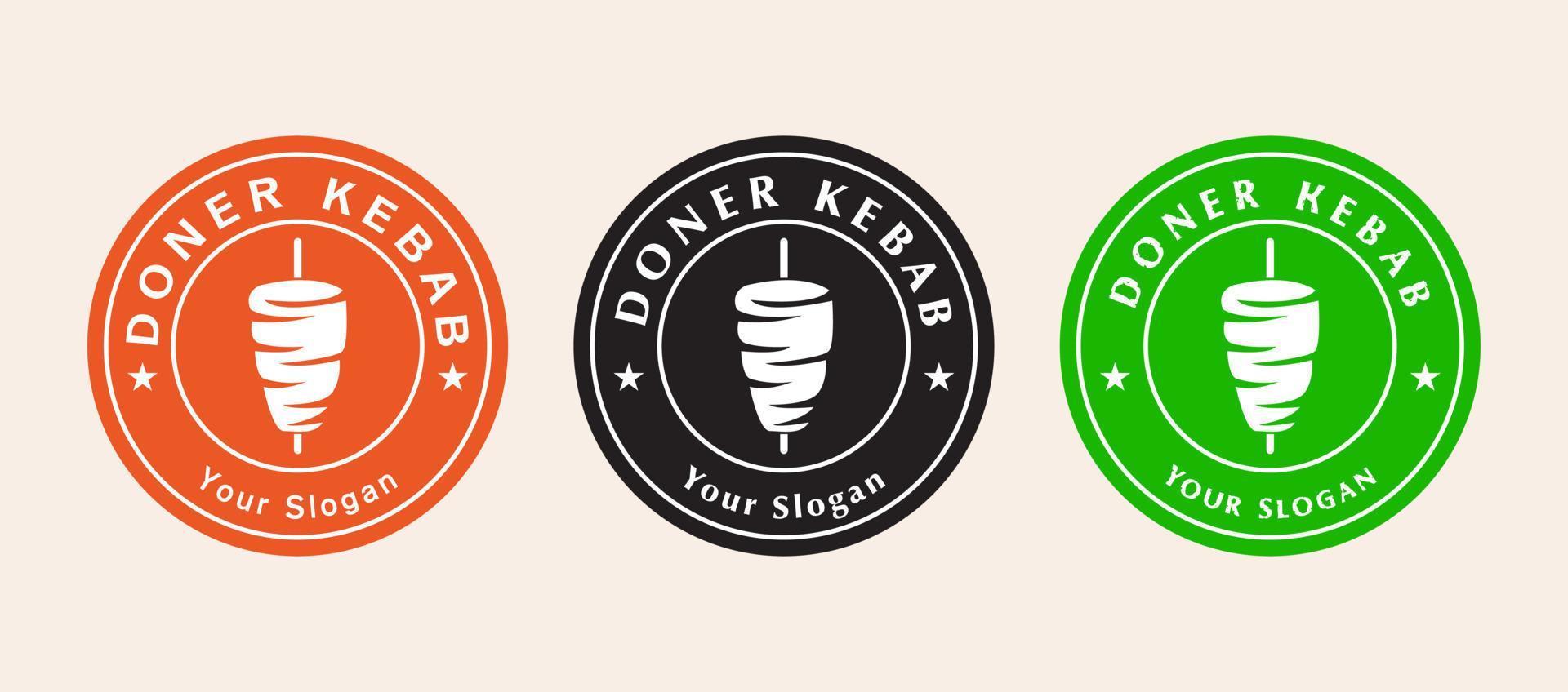 logotipo doner kebab para restaurantes e mercados. vetor