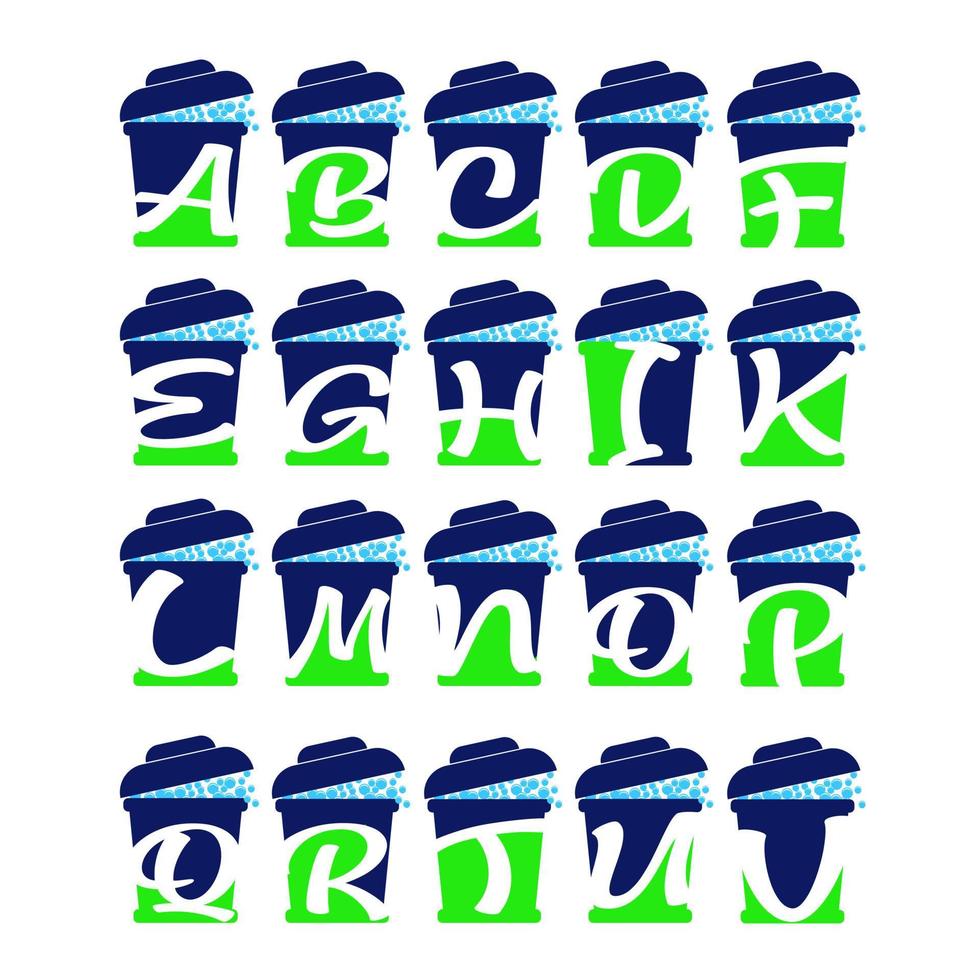 coleção de logotipos de lata de lixo com letras vetor