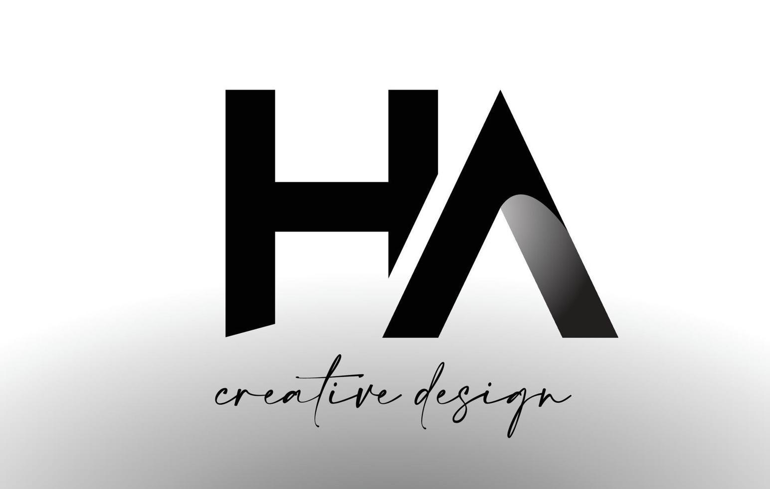 ha design de logotipo de letra com vetor de ícone elegante minimalista look.ha com design moderno design criativo.