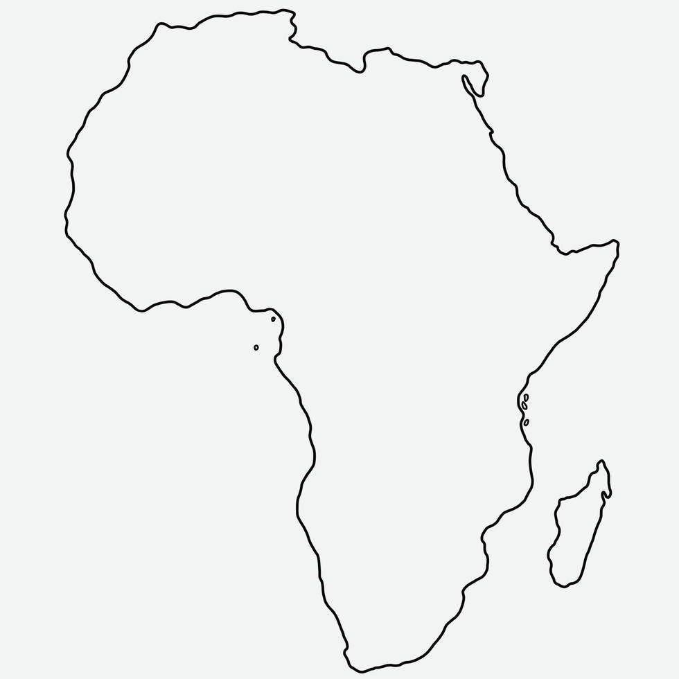 doodle desenho à mão livre do mapa da África. vetor